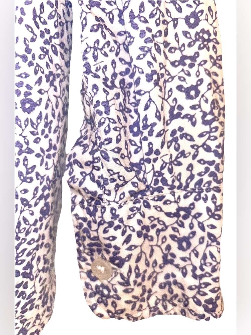Men’s J. Crew Mercantile Blue Floral Print Flex Long Sleeve Button Down XS Slim - Picture 4 of 5